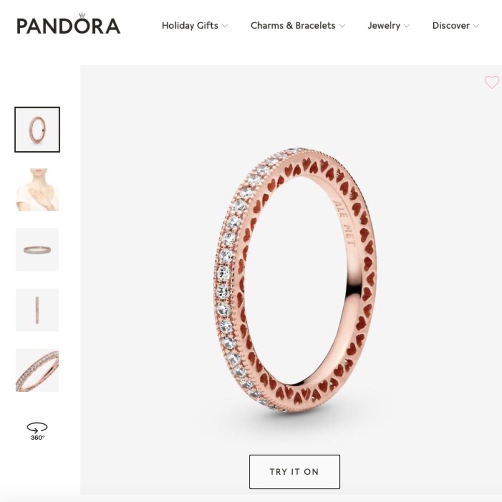 Sparkle & Hearts Pandora Ring